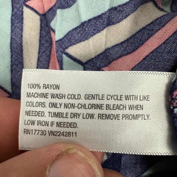 Xhilaration Chevron Tank Top Womens Size XL Blue Multicolor Rayon Back Zipper - Picture 5 of 5